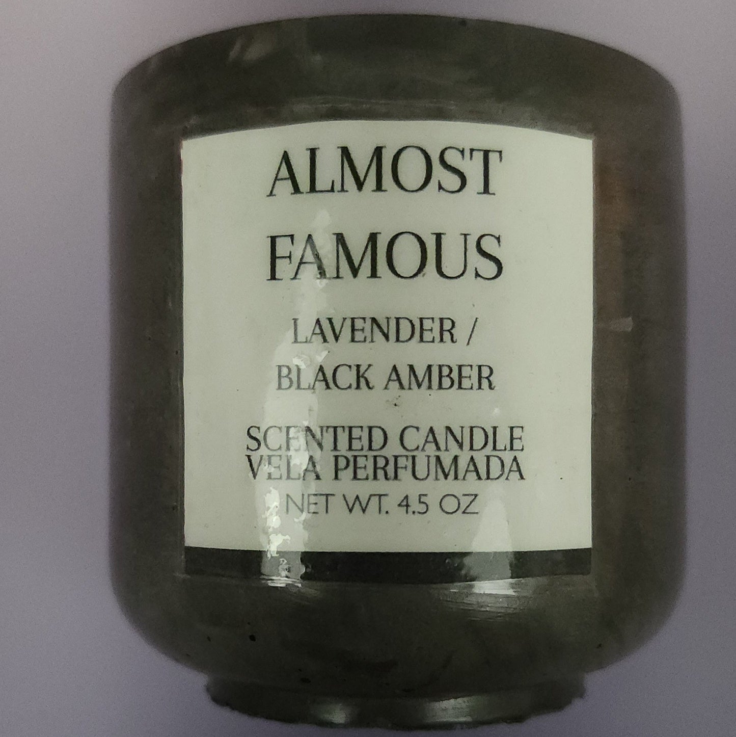 Black Amber and Lavender Scented Candles 4.5 oz