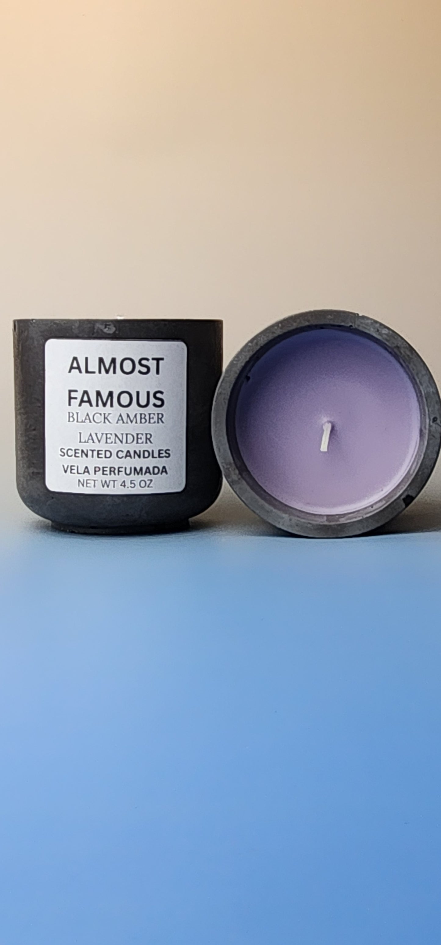 Black Amber and Lavender Scented Candles 4.5 oz