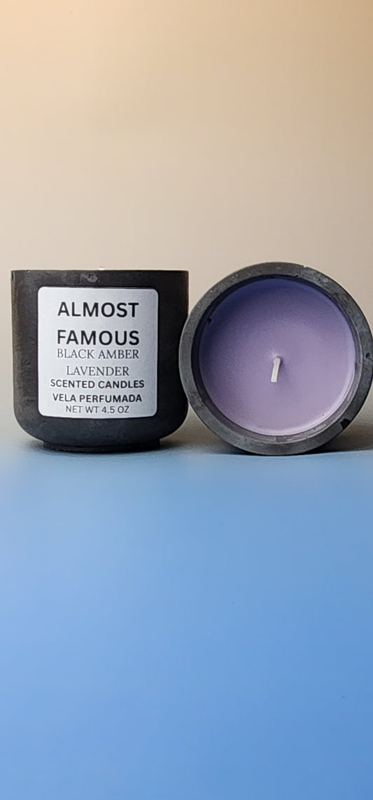 Black Amber and Lavender Scented Candles 4.5 oz